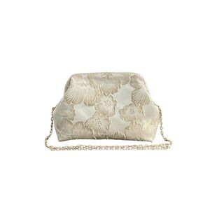 6361 Flower Embroidery Clutch Purse Kiss Lock Shoulder Bags Evening Handbag